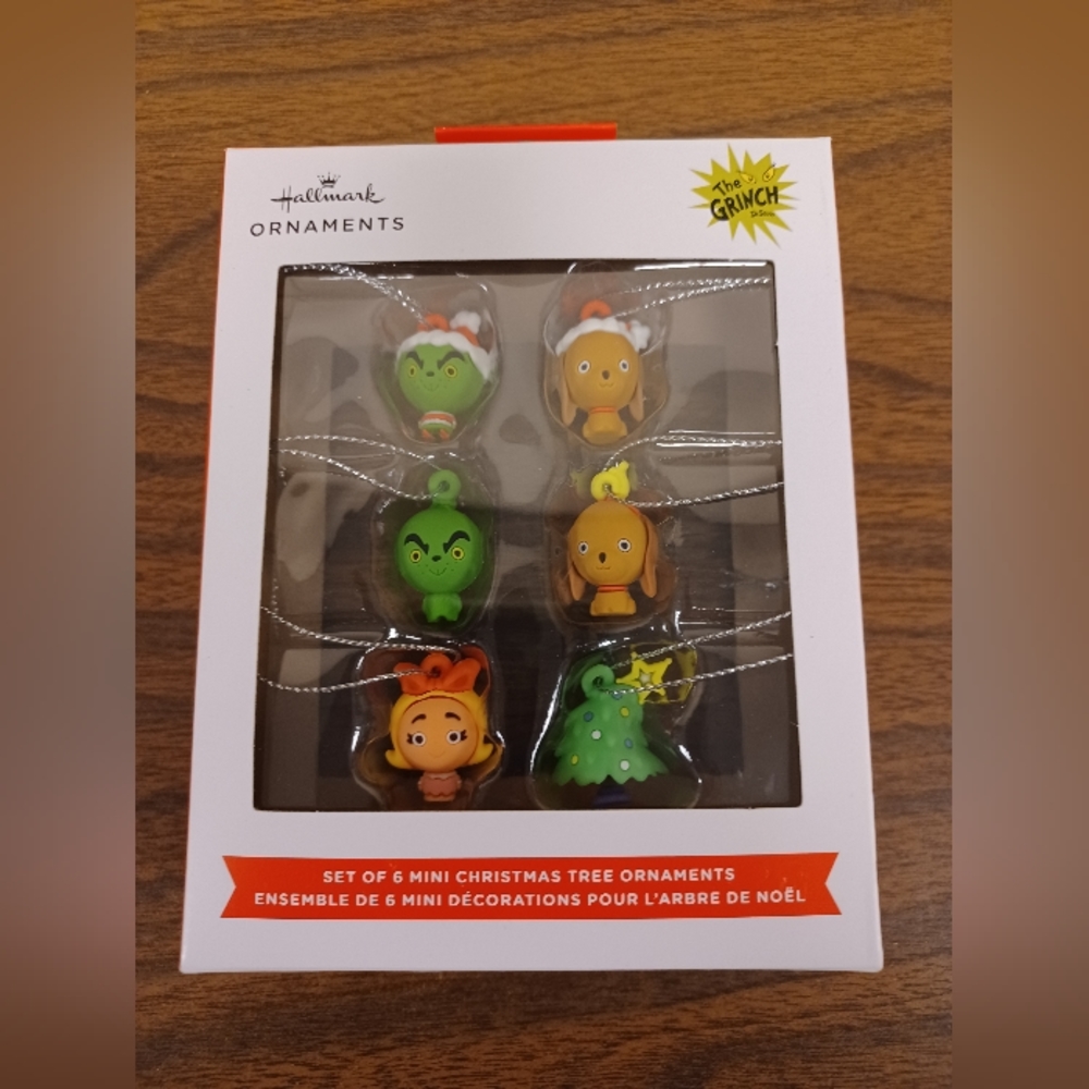 New Hallmark Dr. Seuss “The Grinch” Set Of 6 Mini Christmas Holiday Ornaments